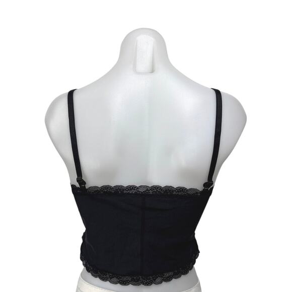Alexander Wang Black Sleeveless Cami Camisole Bandeau Bustier Crop Tank Top Sz M - Picture 2 of 3